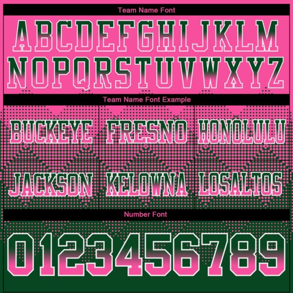 Custom Pink Green-White Authentic Gradient Square Shape Flag Football Jersey