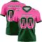 Gradient0754 Custom Pink Green-White Authentic Gradient Square Shape Flag Football Jersey