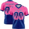Custom Pink Royal-White Authentic Gradient Square Shape Flag Football Jersey