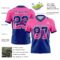 Gradient0757-2 Custom Pink Royal-White Authentic Gradient Square Shape Flag Football Jersey