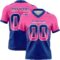 Gradient0757 Custom Pink Royal-White Authentic Gradient Square Shape Flag Football Jersey