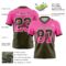 Gradient0758-2 Custom Pink Olive-White Authentic Gradient Square Shape Flag Football Jersey
