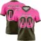 Gradient0758 Custom Pink Olive-White Authentic Gradient Square Shape Flag Football Jersey