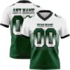 Custom White Green-Black Authentic Gradient Square Shape Flag Football Jersey