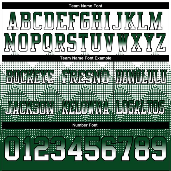 Custom White Green-Black Authentic Gradient Square Shape Flag Football Jersey