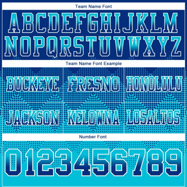 Custom Royal Lakes Blue-White Authentic Gradient Square Shape Flag Football Jersey