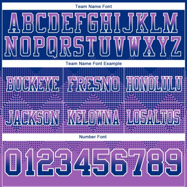 Custom Royal Medium Purple-White Authentic Gradient Square Shape Flag Football Jersey