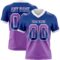 Gradient0777 Custom Royal Medium Purple-White Authentic Gradient Square Shape Flag Football Jersey
