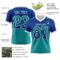 Gradient0779-2 Custom Royal Teal-White Authentic Gradient Square Shape Flag Football Jersey