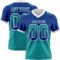 Gradient0779 Custom Royal Teal-White Authentic Gradient Square Shape Flag Football Jersey