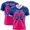 Gradient0780 Custom Royal Hot Pink-White Authentic Gradient Square Shape Flag Football Jersey