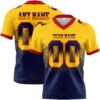 Custom Yellow Navy-Red Authentic Gradient Square Shape Flag Football Jersey