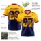 Gradient0783-2 Custom Yellow Navy-Red Authentic Gradient Square Shape Flag Football Jersey
