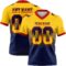 Gradient0783 Custom Yellow Navy-Red Authentic Gradient Square Shape Flag Football Jersey