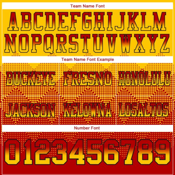 Custom Yellow Red-Black Authentic Gradient Square Shape Flag Football Jersey