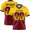 Custom Yellow Crimson-Black Authentic Gradient Square Shape Flag Football Jersey