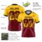 Gradient0789-2 Custom Yellow Crimson-Black Authentic Gradient Square Shape Flag Football Jersey