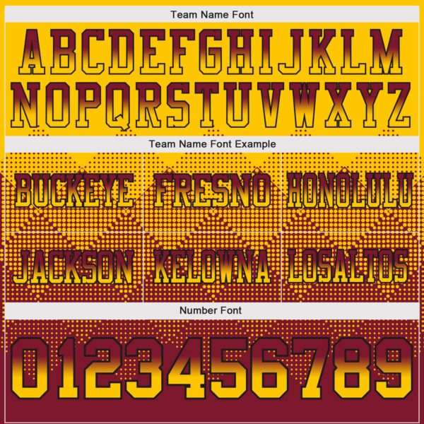 Custom Yellow Crimson-Black Authentic Gradient Square Shape Flag Football Jersey