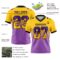 Gradient0793-2 Custom Yellow Medium Purple-Black Authentic Gradient Square Shape Flag Football Jersey