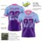 Gradient0798-2 Custom Light Blue Purple-Pink Authentic Gradient Square Shape Flag Football Jersey