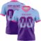 Gradient0798 Custom Light Blue Purple-Pink Authentic Gradient Square Shape Flag Football Jersey