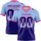 Gradient0799 Custom Light Blue Dark Purple-Pink Authentic Gradient Square Shape Flag Football Jersey