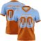 Gradient0801 Custom Light Blue Texas Orange-White Authentic Gradient Square Shape Flag Football Jersey