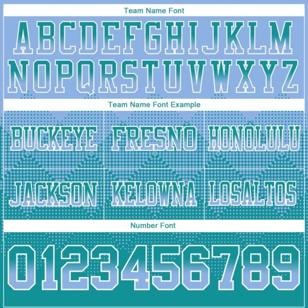 Custom Light Blue Teal-White Authentic Gradient Square Shape Flag Football Jersey