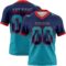 Gradient0807 Custom Navy Teal-Red Authentic Gradient Square Shape Flag Football Jersey