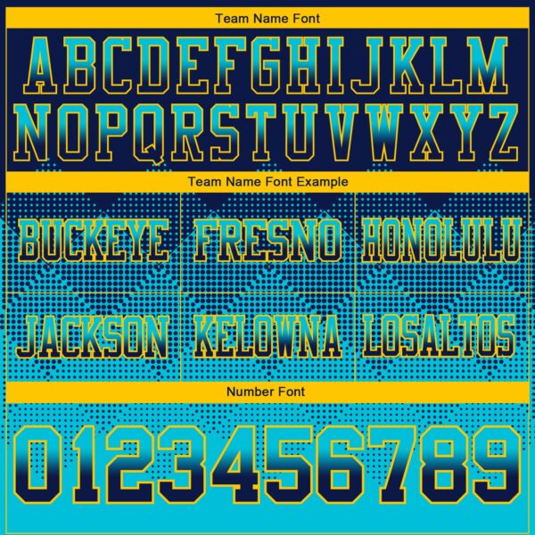 Custom Navy Lakes Blue-Yellow Authentic Gradient Square Shape Flag Football Jersey