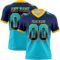 Gradient0810 Custom Navy Lakes Blue-Yellow Authentic Gradient Square Shape Flag Football Jersey