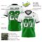 Gradient0811-2 Custom White Grass Green-Black Authentic Gradient Square Shape Flag Football Jersey
