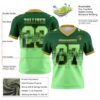 Custom Green Pea Green-Old Gold Authentic Gradient Square Shape Flag Football Jersey