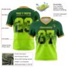 Custom Green Neon Green-Old Gold Authentic Gradient Square Shape Flag Football Jersey