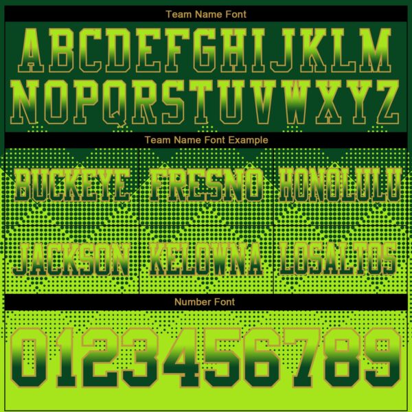 Custom Green Neon Green-Old Gold Authentic Gradient Square Shape Flag Football Jersey