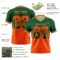 Custom Green Orange-Old Gold Authentic Gradient Square Shape Flag Football Jersey