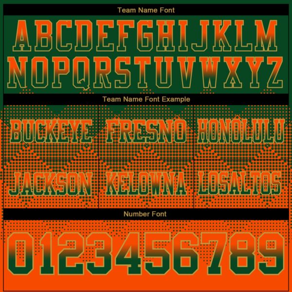 Custom Green Orange-Old Gold Authentic Gradient Square Shape Flag Football Jersey