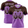 Custom Brown Medium Purple-White Authentic Gradient Square Shape Flag Football Jersey