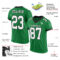 GrassGreen0002-1 Custom Grass Green White-Black Mesh Authentic Football Jersey