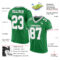 GrassGreen0003-1 Custom Grass Green White-Gray Mesh Authentic Football Jersey