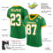 GrassGreen0004-1 Custom Grass Green White-Gold Mesh Authentic Football Jersey