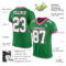 GrassGreen0005-1 Custom Grass Green White-Pink Mesh Authentic Football Jersey