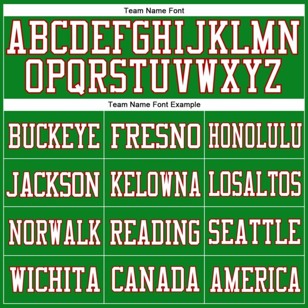 GrassGreen0006-2 Custom Grass Green White-Red Mesh Authentic Football Jersey