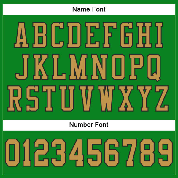 GrassGreen0009-3 Custom Grass Green Old Gold-Black Mesh Authentic Football Jersey