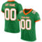 GrassGreen0010 Custom Grass Green White-Orange Mesh Authentic Football Jersey