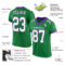 GrassGreen0011-1 Custom Grass Green White-Purple Mesh Authentic Football Jersey