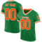 GrassGreen0033 Custom Grass Green Orange-White Mesh Authentic Throwback Football Jersey
