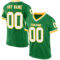 GrassGreen0034 Custom Grass Green White-Gold Mesh Authentic Throwback Football Jersey