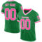 GrassGreen0035 Custom Grass Green Pink-White Mesh Authentic Throwback Football Jersey