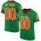 GrassGreen0038 Custom Grass Green Orange-Black Mesh Authentic Throwback Football Jersey